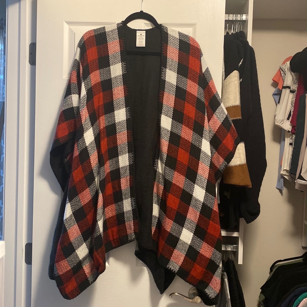 Black and Red Poncho